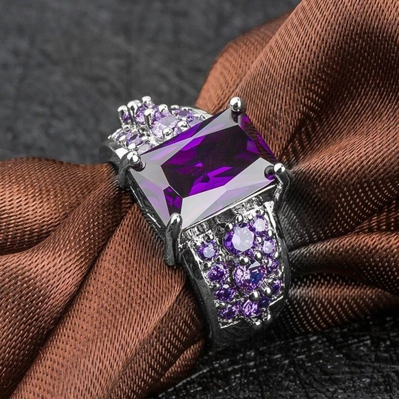 Women Purple & Silver Ring .925 Nwt - Picture 6 of 7